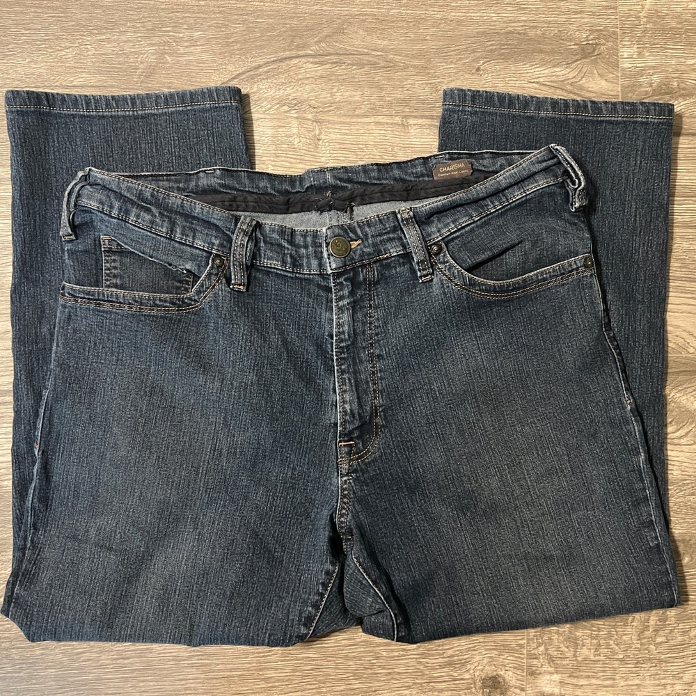 34 Heritage Charisma Dark Wash Straight Leg‎ Stretch Blue Jeans Size 38x26 - Picture 4 of 11